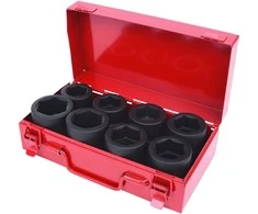 Smūginių galvučių komplektas 1'' 27-38mm 8vnt, KS Tools