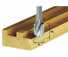 Spiralinė griovelių freza su galiniais ašmenimis Festool; 16/50 mm