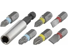 Sukimo antgalių kompl. Wolfcraft; SL/PH/PZ; 7 vnt.