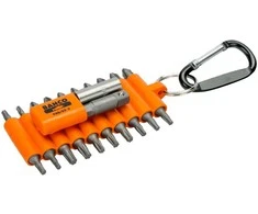 Grąžtas Antgalių rinkinys PH+PZ+TORX+HEX+2 laikikliai, 22vnt. su karabinu lanksčiojo plastiko dėkle, Bahco