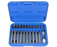 Sukimo antgalių komplektas Condor Werkzeug C1011/1; 3/8''+1/2''; Torx T10-55; 23 vnt.