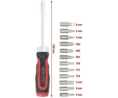 Terkšlinis atsuktuvas su antgaliais KS TOOLS 1/4''