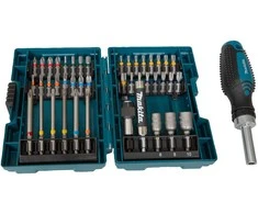 Makita 44 vnt. sukimo antgalių rinkinys su terkšline rankena E-25096