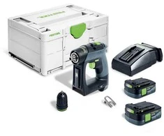 Suktuvas-gręžtuvas Festool CXS 12 2,5-Plus 10,8 V; 2x2,5 Ah akum.