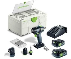 Suktuvas-gręžtuvas Festool QUADRIVE TDC 18/4 5,0/4,0 I-Set; 18 V; 5,0 Ah + 4,0 Ah akum.