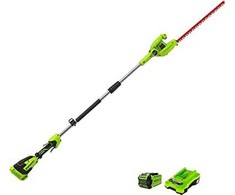 Teleskopinės gyvatvorių žirklės Greenworks G40PHAK2; 40 V; 1x2,0 Ah; 51 cm ilgio; akumuliatorinės