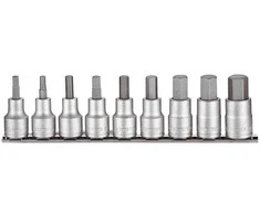 TengTools Galvučių su antgaliais rinkinys Teng Tools M1209AF; 1/2''; 9 vnt.