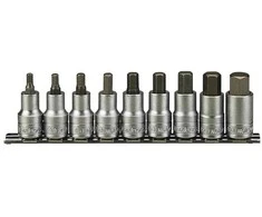 TengTools Galvučių su antgaliais rinkinys Teng Tools M1212; HEX; 1/2''; 9 vnt.