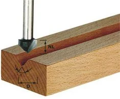 V-formos griovelių freza Festool; HW; 7/50 mm