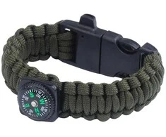 Badger Outdoor Apyrankė 101 Inc. Compass 9'' Paracord Žalia