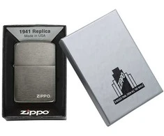 Benzininis Žiebtuvėlis ZIPPO 24486 Juodas Ice 1941 Replica with Zippo logo