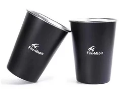 Fire Maple Antarcti nerūdijančio plieno puodeliai, 0,35 l, 2 vnt. juodos spalvos