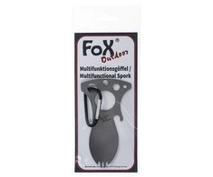 Fox Outdoor Daugiafunkcinis 'Spork' turistinis valgymo įrankis su karabinu