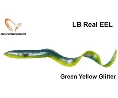 Guminukas Savage Gear LB Real EEL Žalias Geltona Glitter