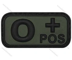 Max Fuchs PVC antsiuvas su Velcro lipduku, kraujo grupė: O POS (žalias)