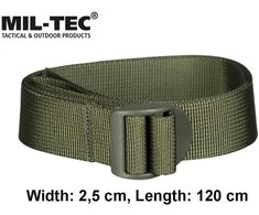 Mil-Tec dirželis su sagtimi 120 cm žalias
