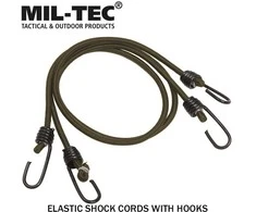 Mil-tec elastinės virvės su kabliais, 2 vnt., Žalios