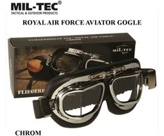 Mil-tec Karališkųjų oro pajėgų lakūnų akiniai chromo spalvos (15610118)