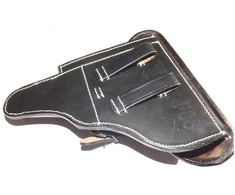 Mil-Tec Luger P08 Kietos odos juodas dėklas (REPRO)