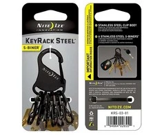 Raktų pakabukas Nite Ize S-Biner KeyRack Juodas