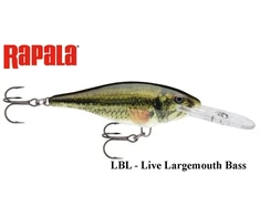 Rapala vobleris Shad Rap SR07RSL 7 cm, 8 g LBL - Live Largemouth Bass
