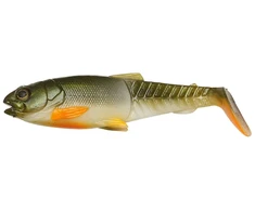 Savage Gear Craft Cannibal Paddletail Olive Pearl Hot Oranžinis