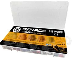 Savage Gear Masalų rinkinys Savage Rib Worm Kit One Size Mix Colors 60pcs