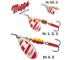Sukriukė Mepps Aglia BLANC/ROUGE Sidabrinis
