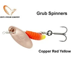 Sukriukė Savage Gear Grub Spinner Copper Raudona Geltona