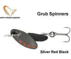 Sukriukė Savage Gear Grub Spinner Sidabrinis Raudona Juodas