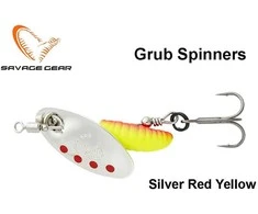 Sukriukė Savage Gear Grub Spinner Sidabrinis Raudona Geltona
