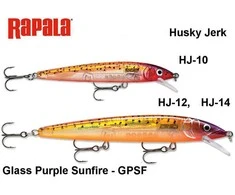 Vobleris Rapala Husky Jerk Glass Violetinė Sunfire GPSF