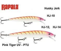 Vobleris Rapala Husky Jerk Rožinė Tiger UV PTU