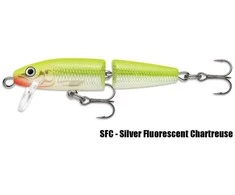 Vobleris Rapala Jointed Floating J05SFC Sidabrinis Fluorescent Chartreuse 5,0 cm, 4 g