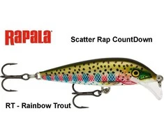 Vobleris Rapala Scatter Rap CountDown Rainbow Trout