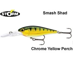 Vobleris Storm Smash Shad 7cm 11g Chrome Geltona Perch
