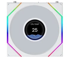 120mm Lian Li Uni Fan TL LCD FLEX ARGB, Baltas, LED-Steuerung