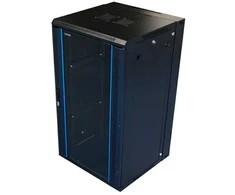 19 colių sieninė spintelė TOTEN, 22U, 600 × 600, stiklinės durys, juodas / ZS66226001 / 19-Z6622
