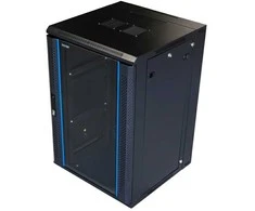 19" sieninė spintelė TOTEN, System Z, 18U, 600x600, stiklinės priekinės durys, 60kg apkrova, juodas / ZS66186001 / 19-Z6618