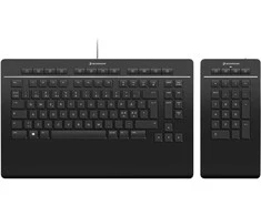 3Dconnexion Klaviatūra Pro su skaičių klaviatūra - Pilno dydžio (100%) - USB + RF belaidė + Bluetooth - Žirkliniai klavišų jungikliai - QWERTY - Juodas