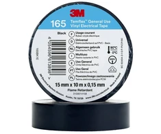 3M 165BK1E, 1 vnt., Juoda, PVC, 600 V, Lizdinė plokštelė, 10 m