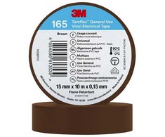 3M 165BR1E, 1 vnt., Ruda, PVC, 600 V, Lizdinė plokštelė, 10 m