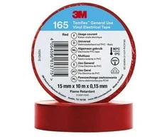 3M 165RD1E, 1 vnt., Raudonas, PVC, 600 V, Lizdinė plokštelė, 10 m