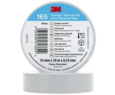 3M 165WH1E, 1 vnt., baltas, PVC, 600 V, lizdinė plokštelė, 10 m
