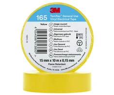 3M 165YL1E, 1 vnt., Geltonas, PVC, 600 V, Lizdinė plokštelė, 10 m