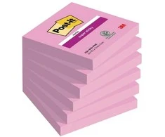 3M 7100259225, Kvadratinis, Rožinis, Popierius, PEFC sertifikuoti popieriaus pluoštai, 76 mm, 76 mm