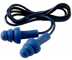 3M TR-01-000, daugkartinio naudojimo ausų kištukai, veikiantys, į ausį, juodi, mėlyni, su laidu, 29 dB