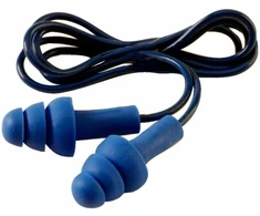 3M TR-01-000, daugkartinio naudojimo ausų kištukai, veikiantys, į ausį, juodi, mėlyni, su laidu, 29 dB