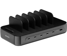 4smarts Įkrovimo stotelė Team 100W 5C/1A inkl. 6 Kabelis, juodas