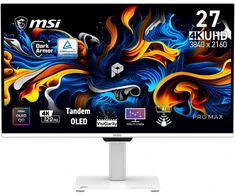 Monitorius MSI Pro MAX 271UPXW12G, 67,3 cm (26,5"), 3840 x 2160 pikselių, UltraWide Full HD, QD-OLED, 0,03 ms, balta